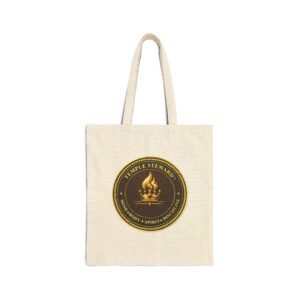 Campfire Badge Tote Bag | Canvas Shopping Tote, Outdoor Camping Logo